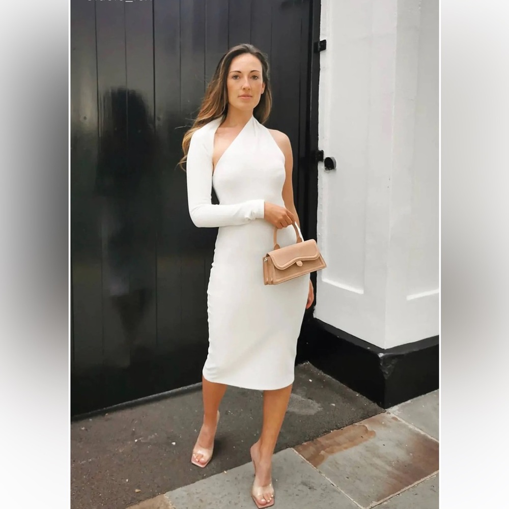 Marcella asymmetric white dress